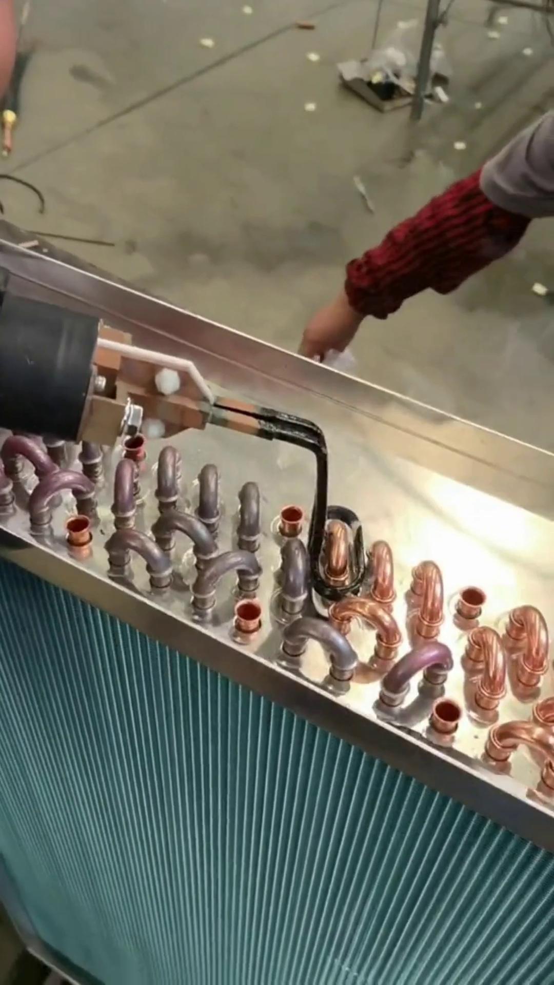 散熱器冷凝器銅管彎頭接口焊接用手持高頻焊機